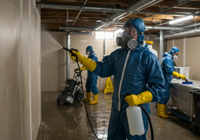 Basement Sanitization and Antimicrobial Treatment process in Sparta, MI