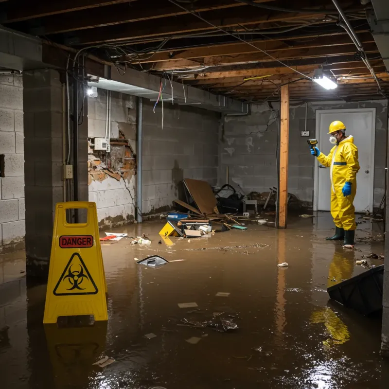 Flooded Basement Electrical Hazard in Sparta, MI Property