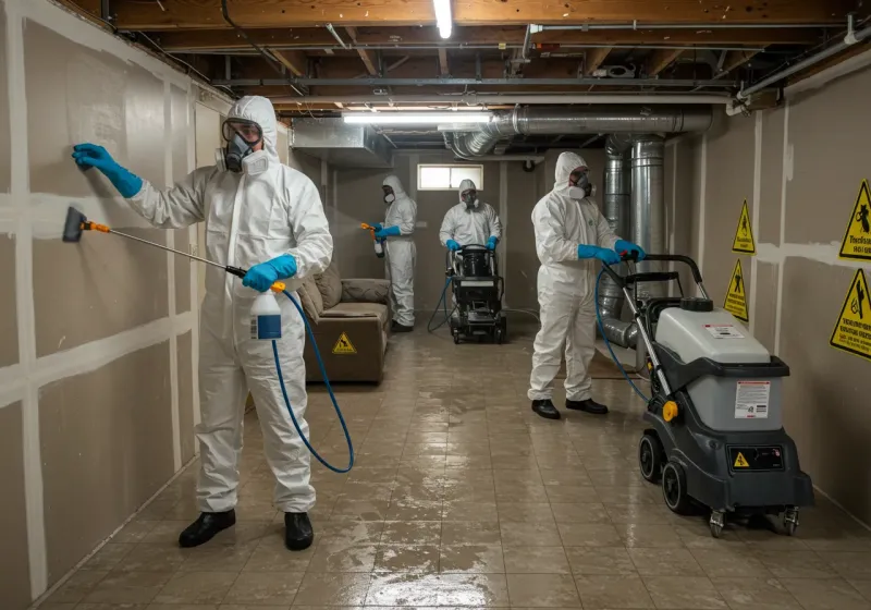 Basement Moisture Removal and Structural Drying process in Sparta, MI